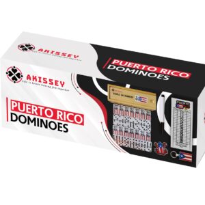 Puerto Rico Dominoes, Puerto Rican Dominoes with Flag Engraved, Puerto Rico Dominos with a Scorecard, Coqui Patch and Boricua Pride Keyfob