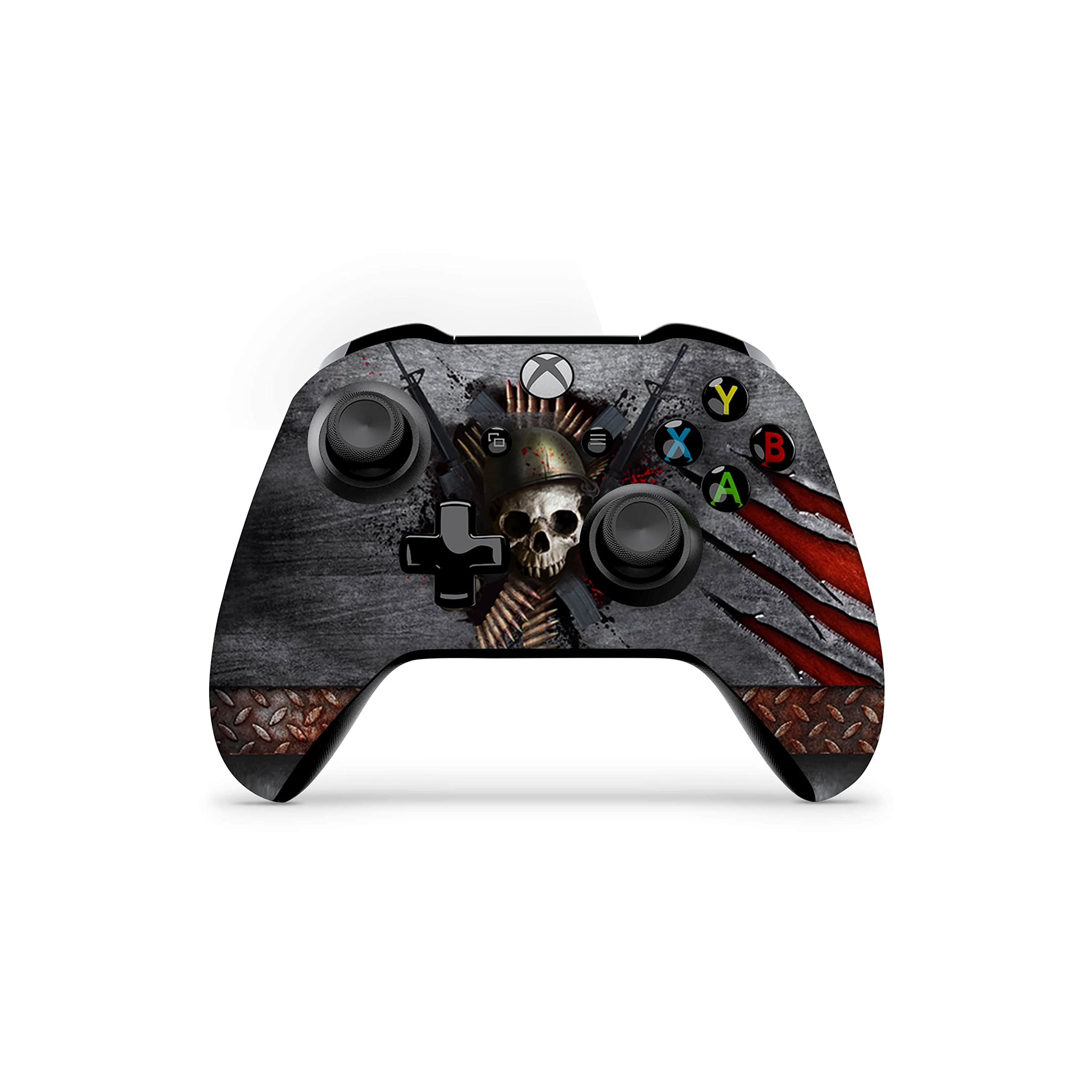 ZOOMHITSKINS Controller Skin Compatible with X1 S and X1 X, Vinyl Sticker Technology, Skull Horror Metal Red Gray Silver Skeleton, Durable, 1 Skin, Made in The USA