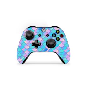 ZOOMHITSKINS Controller Skin Compatible with X1 S and X1 X, Vinyl Sticker Technology, Mermaid Scales Fish Gloss Pale Color Pink Baby Blue Pastel Ocean, Durable, 1 Skin, Made in The USA