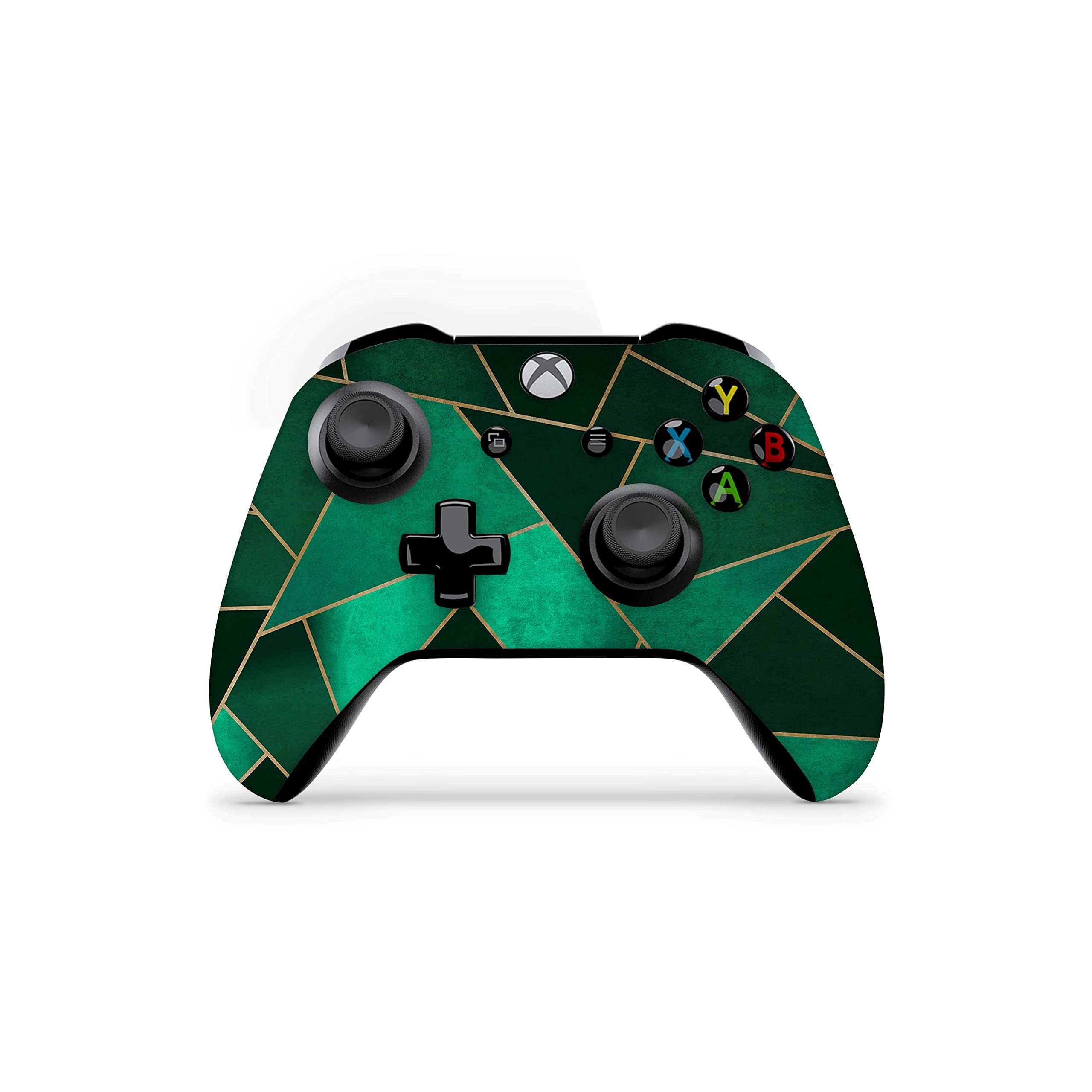 ZOOMHITSKINS Controller Skin Compatible with X1 S and X1 X, Vinyl Sticker Technology, Green Golden Lines, Durable, 1 Skin, Made in The USA