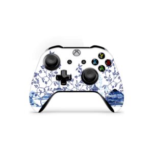 ZOOMHITSKINS Controller Skin Compatible with X1 S and X1 X, Vinyl Sticker Technology, Blue White Landscape Vintage Oriental, Durable, 1 Skin, Made in The USA