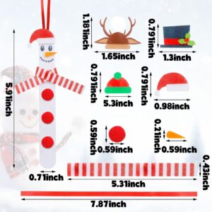 Peryiter 36 Set Christmas Snowman Stick Ornament Craft Kit Christmas Crafts for DIY Winter Arts and Craft Kit Bulk for Holiday Fun Home Activities, 6 Inches