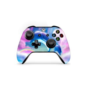 ZOOMHITSKINS Controller Skin Compatible with X1 S and X1 X, Vinyl Sticker Technology, Dolphin Blue Pink Sea Ocean Cute, Durable, 1 Skin, Made in The USA