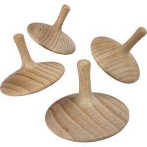 adventure awaits! - 4 pack small hand-carved wooden tops - smooth finish!