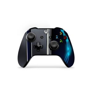 zoomhitskins controller skin compatible with x1 s and x1 x, vinyl sticker technology, blue neon black lines machine, durable, 1 skin, made in the usa