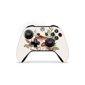 ZOOMHITSKINS Controller Skin Compatible with X1 S and X1 X, Vinyl Sticker Technology, Mushroom Boho Vintage Beige Forest Fall Leaves Botanical, Durable, 1 Skin, Made in The USA