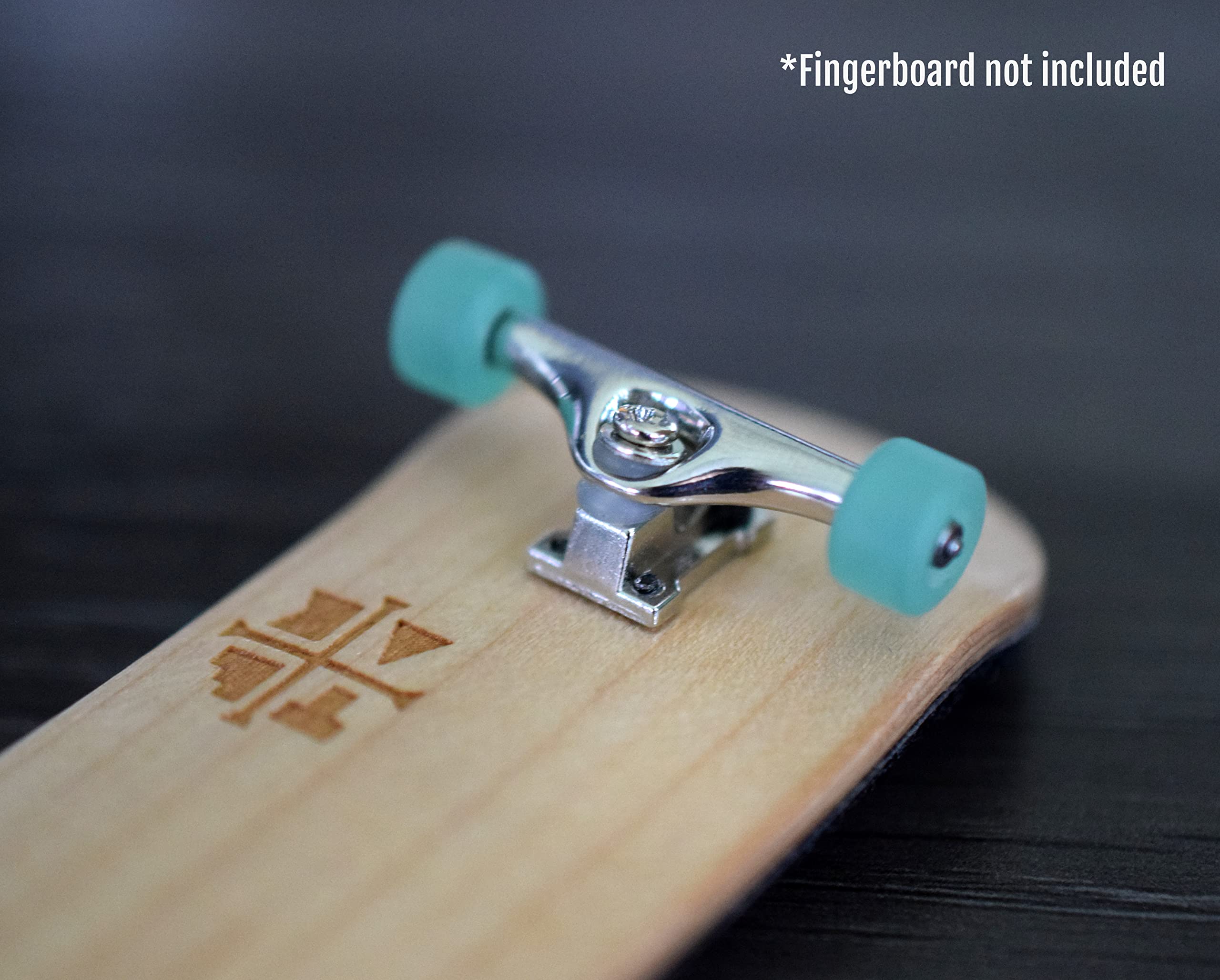 Teak Tuning Prodigy Swerve Fingerboard Trucks, Silver Chrome Colorway - 32mm Wide - Inverted Kingpin - Professional Shape, Appearance & Components