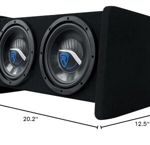 Rockville RV208P Dual 8" 800w Car Audio Subwoofers in Vented Sub Enclosure Box,Black