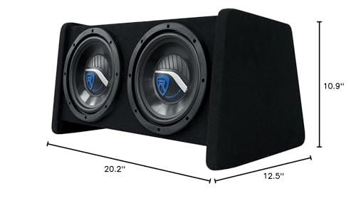 Rockville RV208P Dual 8" 800w Car Audio Subwoofers in Vented Sub Enclosure Box,Black