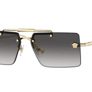 Versace VE2245 10028G 60MM Gold/Grey Gradient Rectangle Sunglasses for Women + BUNDLE With Designer iWear Eyewear Kit