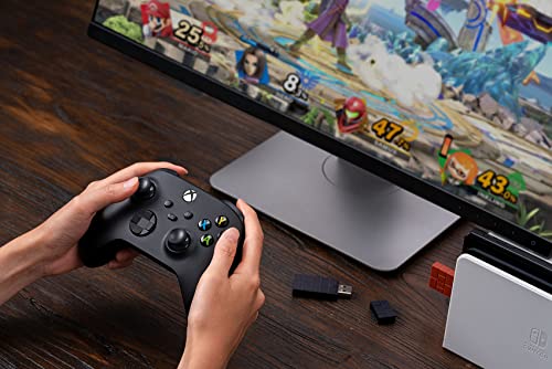 8Bitdo Adapter 2 USB Wireless Switch Controller for Windows, Mac & Raspberry Pi, Compatible with Xbox Series X & S Controller, Xbox One Bluetooth Controller, PS5/PS4/PS3 Controller