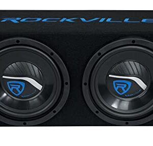 Rockville RV208P Dual 8" 800w Car Audio Subwoofers in Vented Sub Enclosure Box,Black