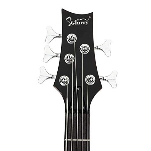 [Do Not Sell on Amazonf]Glarry GIB Electric 5 String Bass Guitar Full Size Bag Strap Pick Connector Wrench Tool Earth Brown