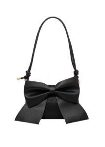 yaqunicer women sweet bow-knot underarm bag party shoulder bags purse handbag clutch-black