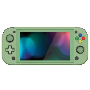 PlayVital ZealProtect Protective Case for Nintendo Switch Lite, Hard Shell Ergonomic Grip Cover for Nintendo Switch Lite w/Screen Protector & Thumb Grip Caps & Button Caps - Matcha Green