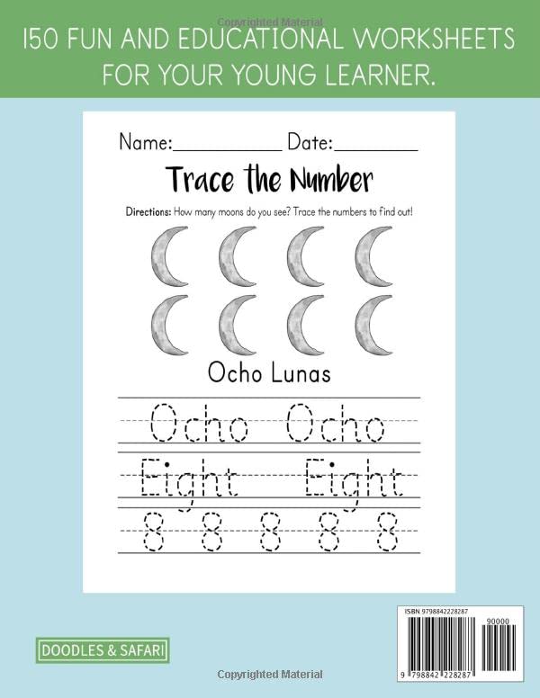 Pre-K + K Spanish Workbook: Preschool and Kindergarten Workbook for Kids Age 3-5 | Basic Spanish Vocabulary, Alphabet, Numbers, Shapes, Verbs and ... Worksheets (Learning Spanish Workbooks)