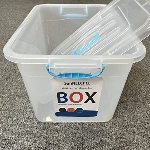 SanNELChEL Plastic storage containers for domestic use ，Organizing Container with Durable Lid and Secure Latching Buckles, Stackable and Nestable