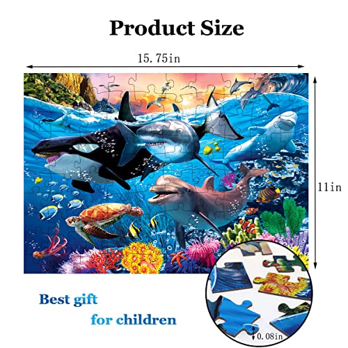 Puzzles for Kids Ages 4-8 Year Old - Underwater World,100 Piece Jigsaw Puzzle for Toddler Children Learning Educational Puzzles Toys for Boys and Girls.