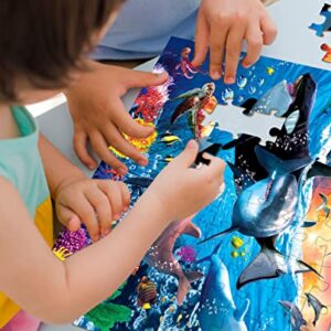 Puzzles for Kids Ages 4-8 Year Old - Underwater World,100 Piece Jigsaw Puzzle for Toddler Children Learning Educational Puzzles Toys for Boys and Girls.