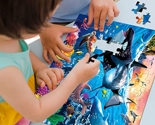 Puzzles for Kids Ages 4-8 Year Old - Underwater World,100 Piece Jigsaw Puzzle for Toddler Children Learning Educational Puzzles Toys for Boys and Girls.