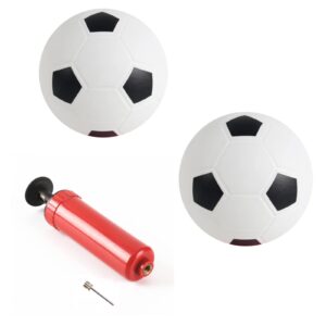 spdtech sports balls with hand pump for kids and toddlers 6-inch diameter rubber sport ball set includes 2 pack of soccer balls for fun outdoors and backyard