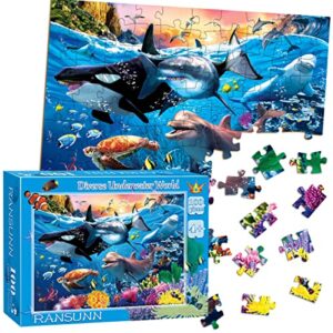 Puzzles for Kids Ages 4-8 Year Old - Underwater World,100 Piece Jigsaw Puzzle for Toddler Children Learning Educational Puzzles Toys for Boys and Girls.