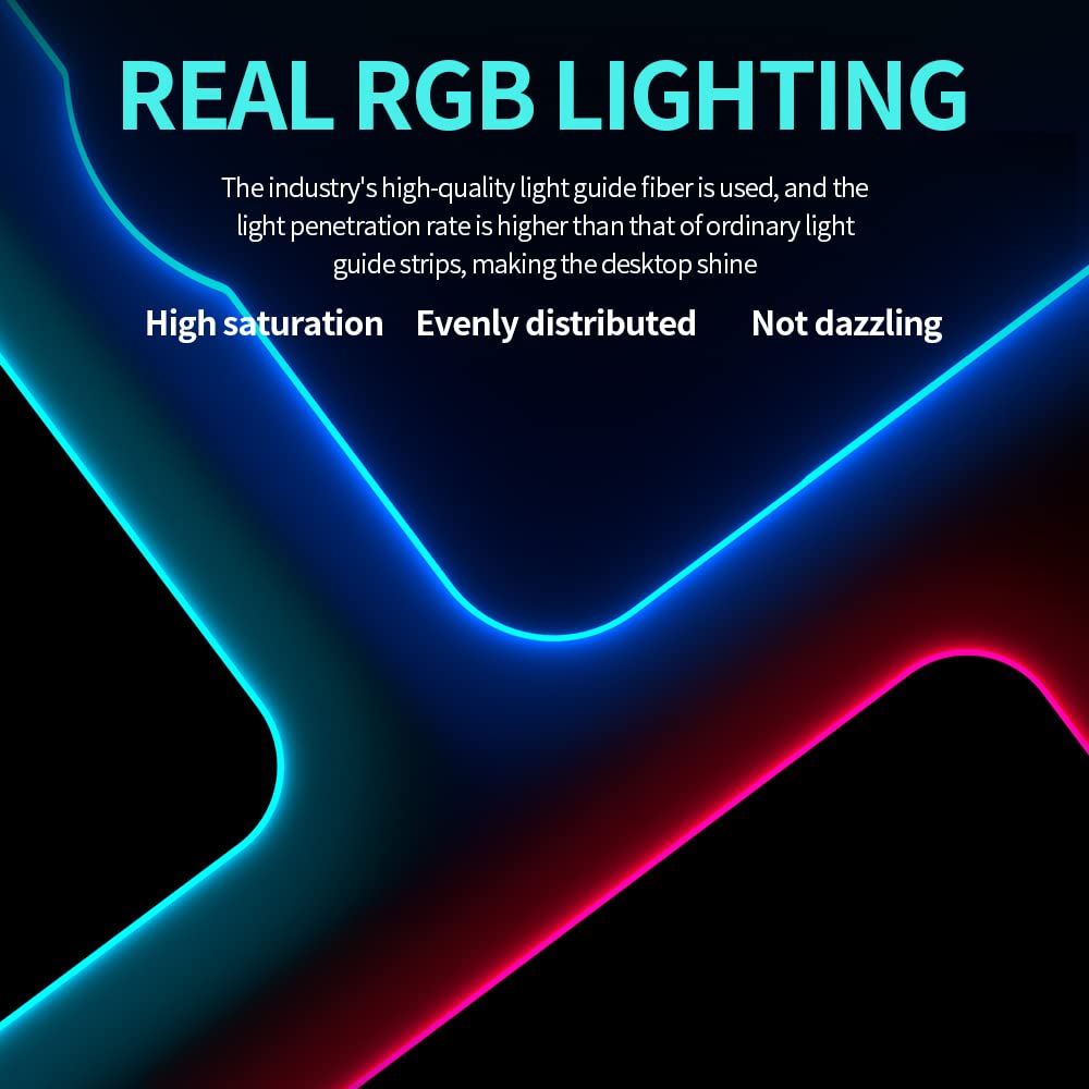 VEWINGL RGB Large Gaming Mouse Pad with Wireless Chargering,15W Fast Wireless Charging Desk Pad,Premium Microfiber Cloth,Non-Slip Base,10 Light Modes Keyboard Pad for Gaming,PC,Laptop 31.5" × 11.81"