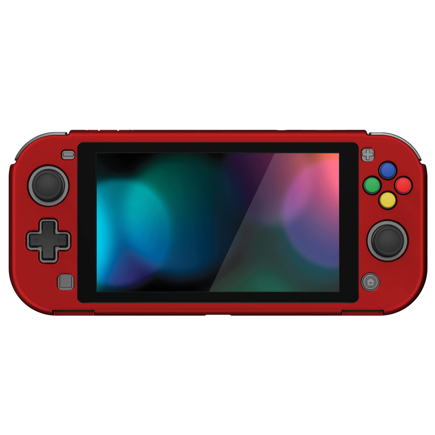 PlayVital ZealProtect Protective Case for Nintendo Switch Lite, Ergomomic Grip Hard Cover - Durable Comfort Shock-absorbent Anti-Scratch with Screen Protector & Thumb Grip Button Caps, Scarlet Red