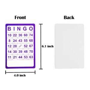 Yuanhe 100 Bingo Cards Resuable Bingo Paper Game Cardstock Bulk, 5 Colors