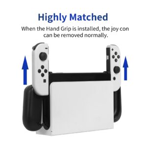 Hosanwell Hand Grip Compatible with Nintendo Switch/OLED - Comfortable & Ergonomic Hand Grip, Joy Con & Switch Accessories - Black [2 Thumb Caps Included]