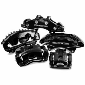 power stop s2660blk front pair of high-temp black powder coated calipers