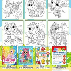 Happy Animals Mandala Coloring Book For Kids: Fun and creative coloring pages for girls & boys ages 4-8