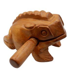 YARIN Wooden Frog Rasp Musical Instruments Wood Handcraft Instrument Tone Block Guiro Frog Sound Maker (1 Frog= 4")