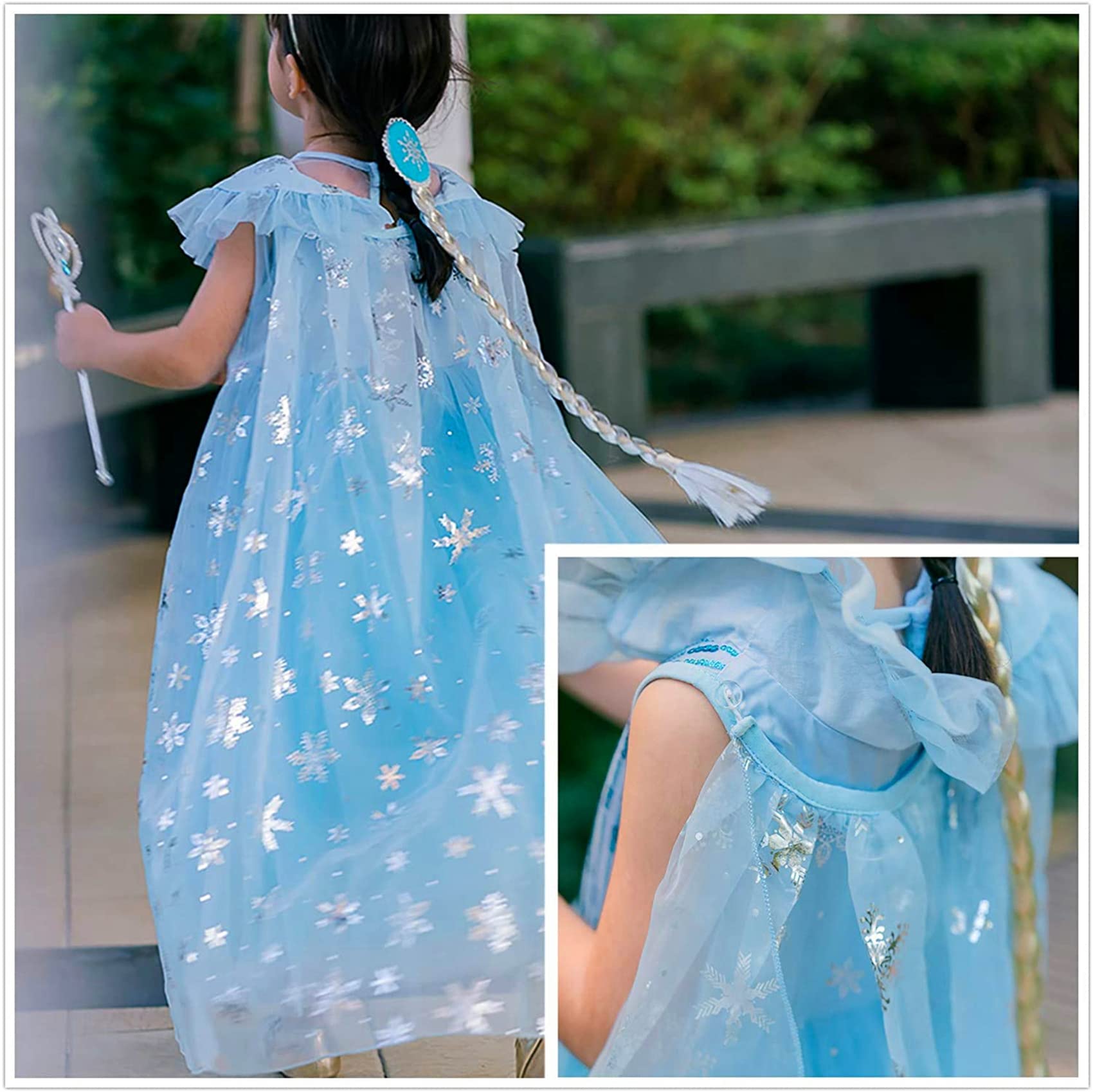 GZ-LAOPAITOU Girls Princess Costume Princess Dresses for Birthday Party Dress Up Halloween Cosplay with Accessories