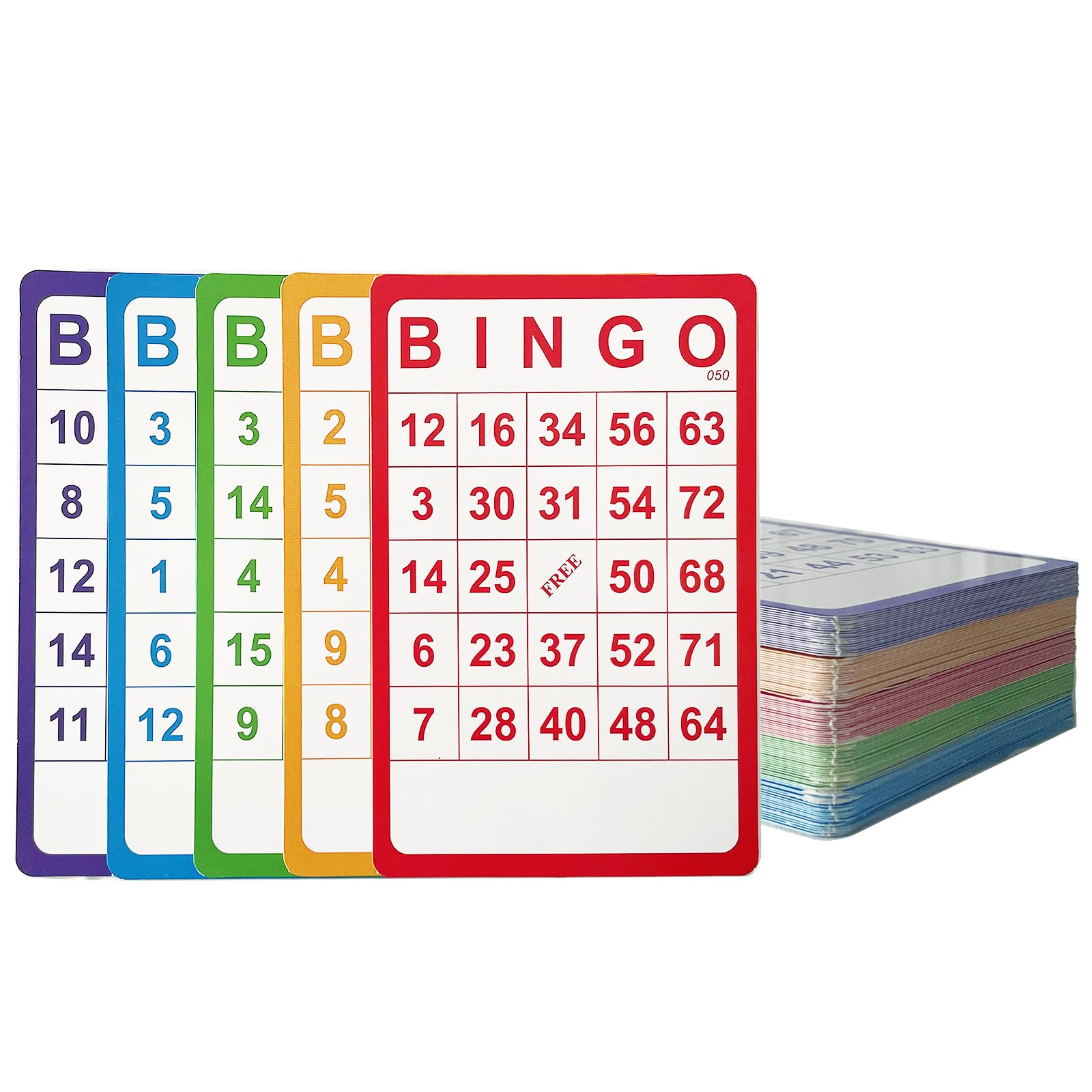 Yuanhe 100 Bingo Cards Resuable Bingo Paper Game Cardstock Bulk, 5 Colors