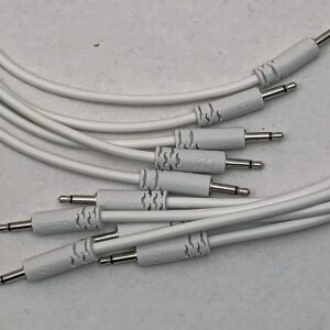 Starving Students Music Supplies Luigi's Modular Supply Spaghetti Eurorack Patch Cables - Package of 5 White Cables, 36" (90 cm)