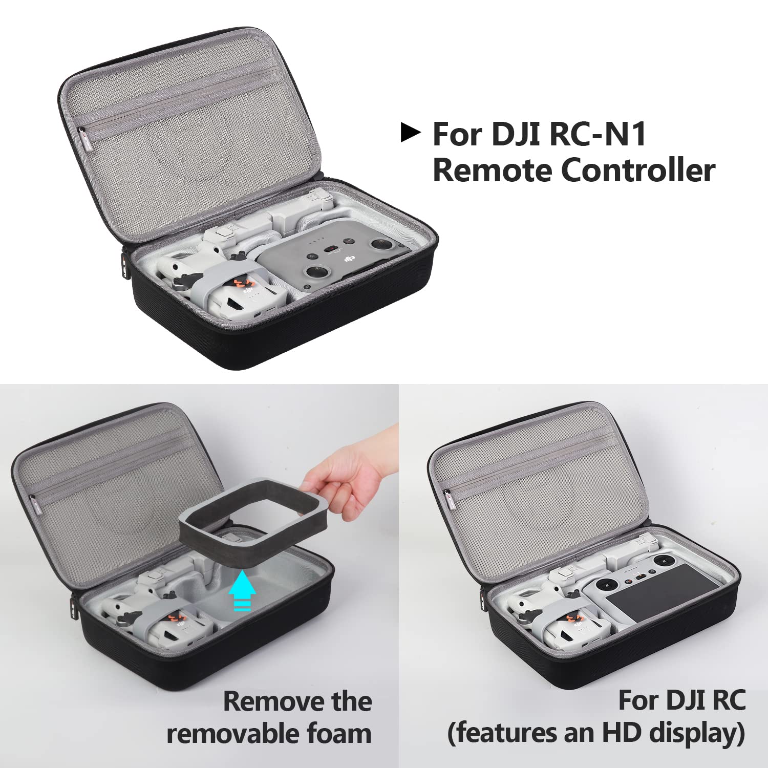 JSVER Carrying Case for DJI Mini 3 Pro Hard Shell Travel Storage Case For DJI Mini 3 Pro/DJI Mini 3, DJI RC/DJI RC-N1 Remote Controller and Accessories