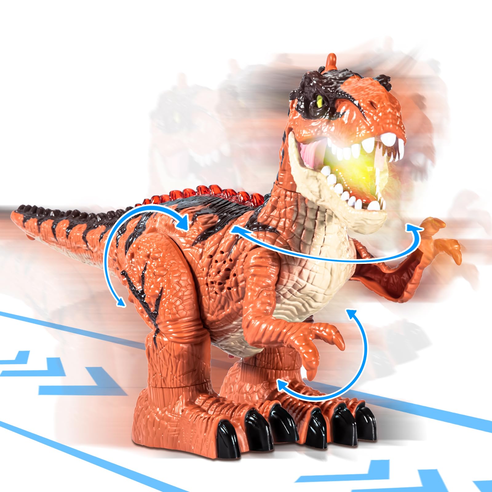 MAGICDINOSAUR Big Remote Dinosaur Toys for Boys 3-5, Electric Realistic RC T-rex with Spray, Lights and Sounds, Rechargeable Dino Robot with Fire Breathing, Gift for Boys and Girls 4-7 8-12 Years