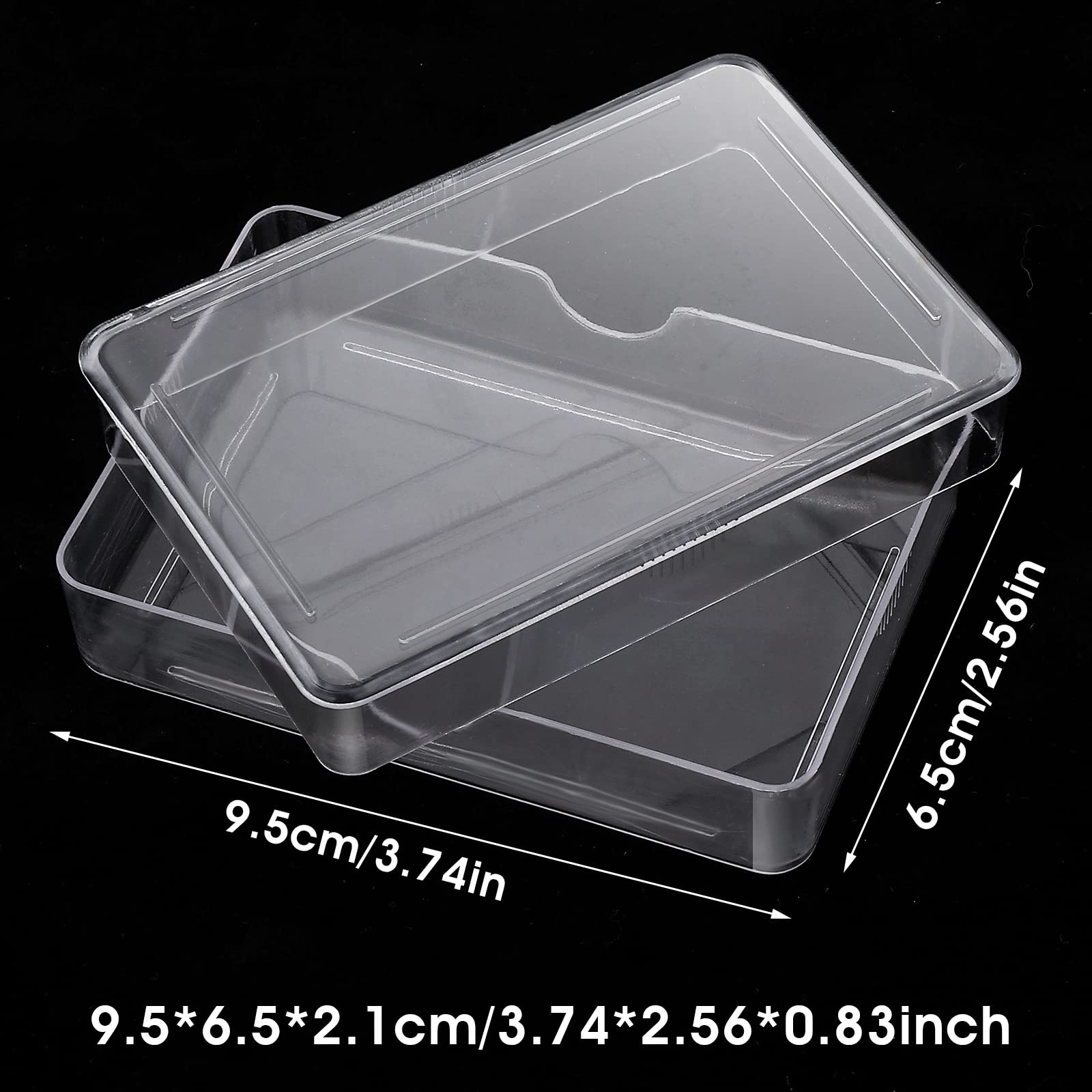 Grevosea 3Pcs Clear Playing Card Boxes, Playing Card Case Snaps Closed Card Holder Organizer Plastic Card Deck for Gaming Cards, Business Card Storage 3.7 X 2.6 X 0.83 Inch