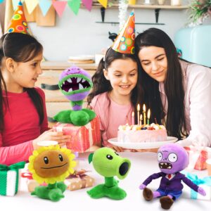 Maikerry 6pcs Plants and Zombies Plush vs Toys Sets PVZ Plush Stuffed Toys Soft Figure Doll Great Birthday Gifts for Boys and Girls