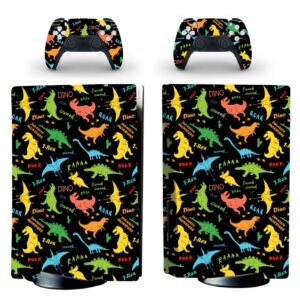 vanknight skin vinyl sticker decals wrap compatible with ps5 disc console controllers dinosaur skin cute dino