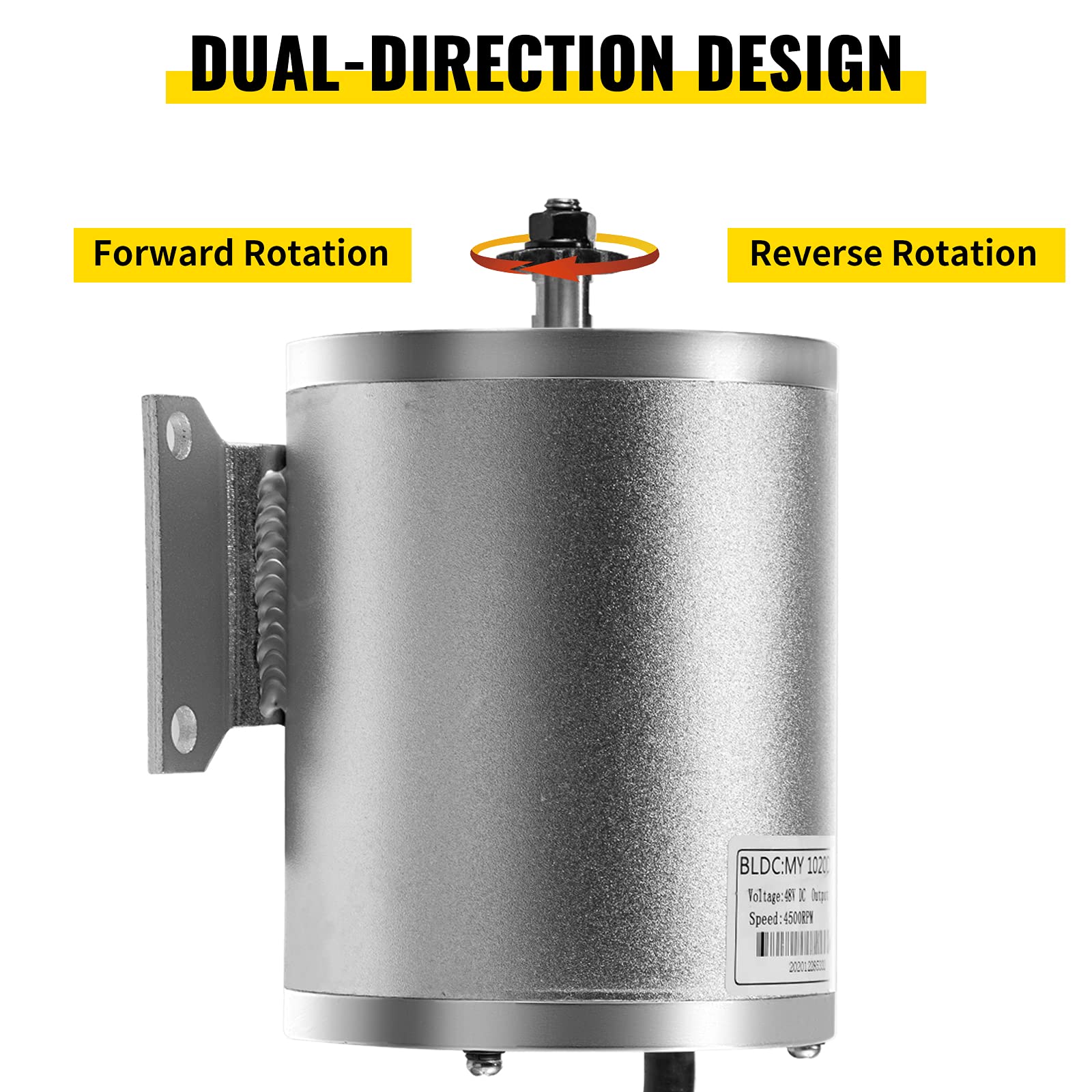 VEVOR Electric Brushless DC Motor,72V 3000W Brushless Electric Motor,4900RPM Brushless Motor Kit,w/Controller and Throttle Grip for Electric Scooter E Bike Engine Motorcycle DIY Part Conversion Kit