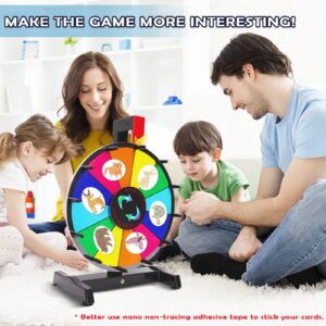 iElyiEsy Spinning Prize Wheel 12 Inch Tabletop Spin Wheel for Prizes with Stand, 12 Color Slots, Erasable Surface for Trade Show Carnival Party Fortune Game