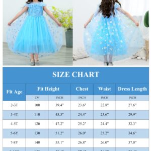 GZ-LAOPAITOU Girls Princess Costume Princess Dresses for Birthday Party Dress Up Halloween Cosplay with Accessories