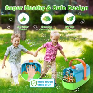 Bubble Machine, Automatic Bubble Blower, 8000+ Big Bubbles Per Minute, Bubble Maker for Kids Toddlers, Operated by Plug-in or Batteries, Bubble Toys for Indoor Outdoor Birthday Party