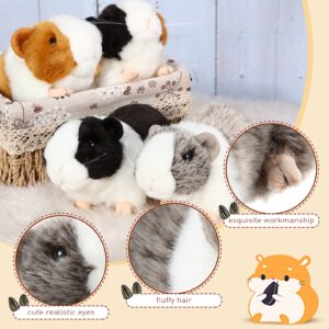 HyDren 4 Pieces 8 Inch Cute Guinea Pig Plush Toys Stuffed Realistic Stuffed Animals Soft Guinea Pig Doll Toys Decor for Boys Girl Themed Party Supplies