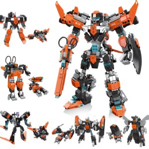 QwlJYfv Mech Robot Transforming Building Set for Adults,Hero Knight Model Building Kit,Creative STEM Robots Toy Gift for Kids Boys Ages 8-14 (996PCS)