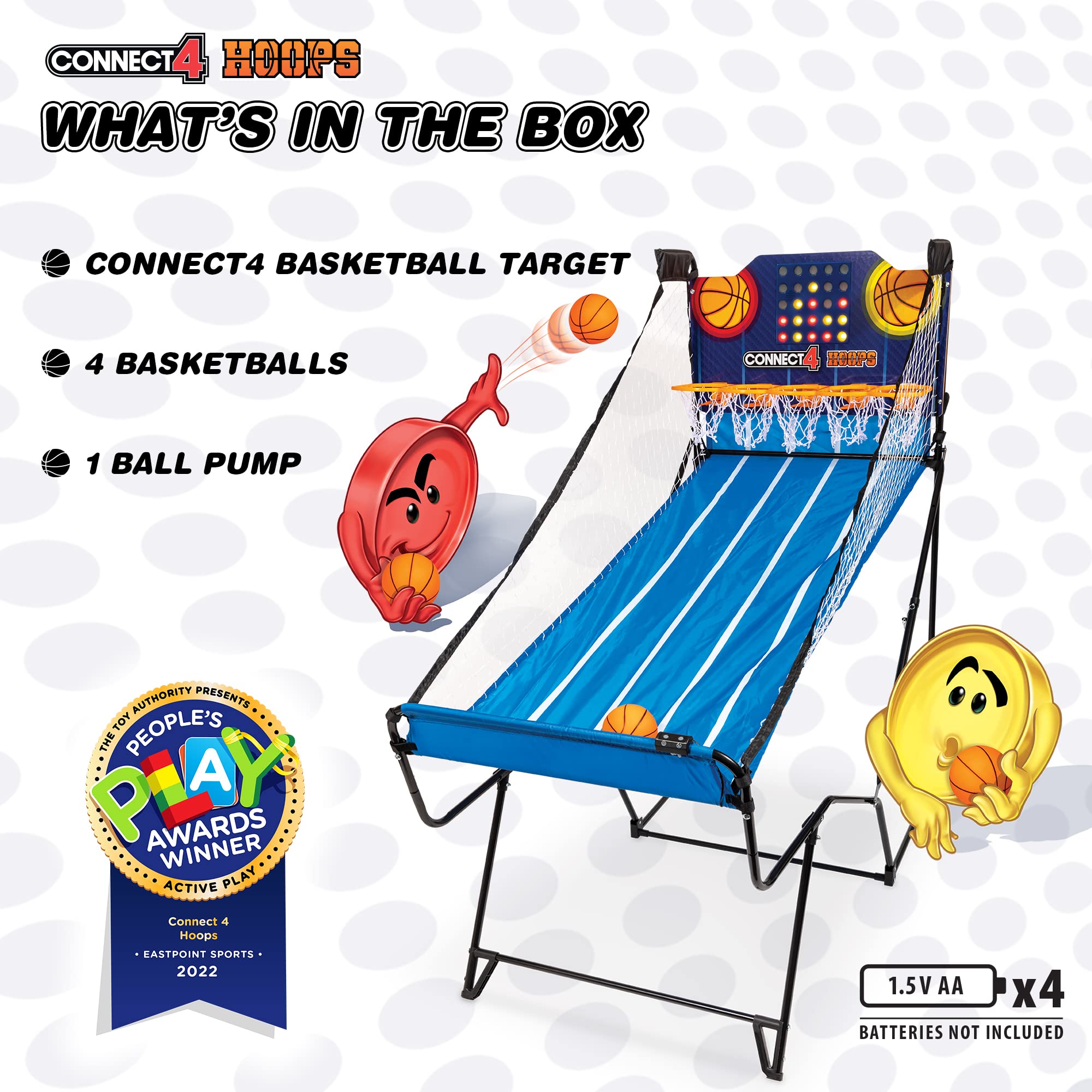 EastPoint Sports Connect 4 Hoops Indoor Basketball Arcade Game for Home, Rec Room or Man Cave - Fun for Adults, Kids & Family