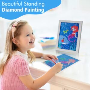 ZALIAFEI 2 Pack Diamond Art Kits for Kids, Gem Painting for Kids Holiday, Gem Art Kits for Girls Birthday Gift, Arts and Crafts for Kids Ages 8 10 12