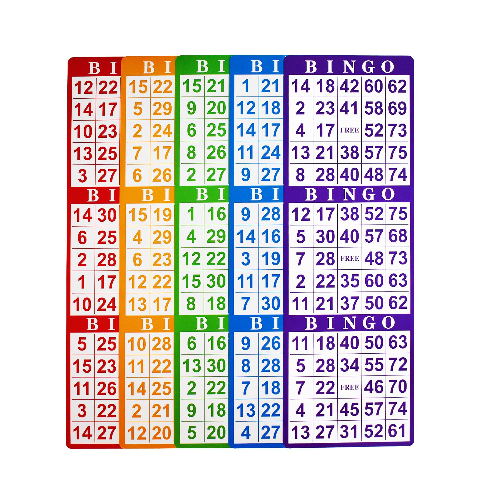 Yuanhe Bingo Paper Game Cards - 3 Cards - 100 Sheets in Mixed Colors